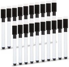 20Pcs Black Magnetic Dry Erase Markers, Small Dry erase Markers Fine Point Tip W