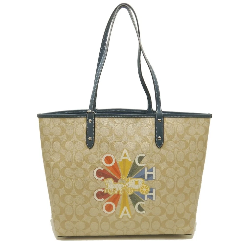 Coach Radial Rainbow City F76632 Borsa Tote Bag Reversibile Rivestita Tela X Pelle Fr
