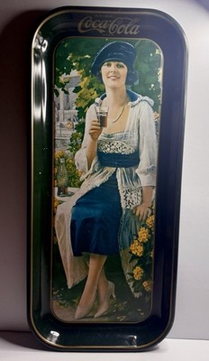 Coca Cola Vintage Flapper Girl Serving Tray 1970s Reproduction 19  x 8.5 