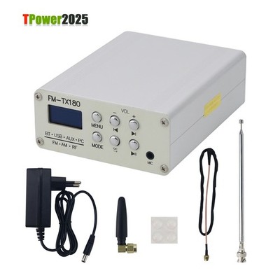 FM-TX180 75MHz-108MHz Bluetooth Stereo FM Radio Transmitter 0.96In OLED Screen