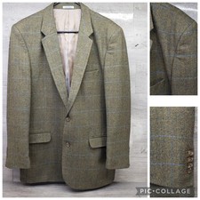Samuel Windsor Green Windowpane Check Wool Tw...