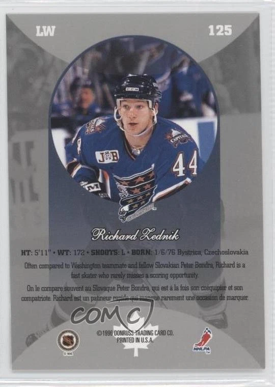 1996-97 Donruss Canadian Ice Richard Zednik #125 Rookie RC - Image 2 of 2