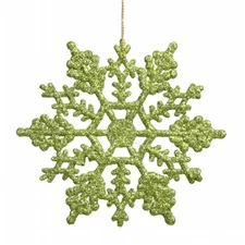 Vickerman M101413 4 in. Lime Glitter Snowflake 24-Pvc Box