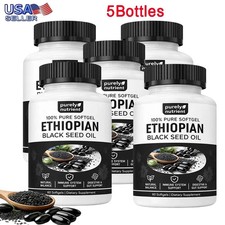 5 PACK Ethiopian Black Seed Oil Softgels 4.64 Thymoquinone Gluten-Free US STOCK