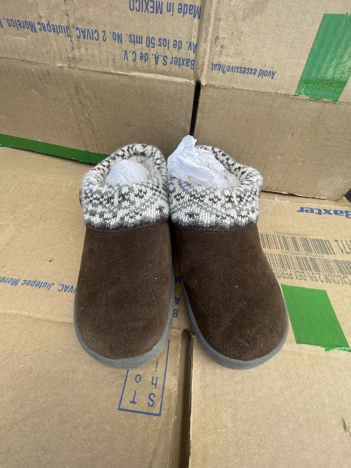 Zapatillas para mujer Clarks Fair Isle tejidas de piel sintética para interiores y exteriores talla 6 Foto 4 de 4