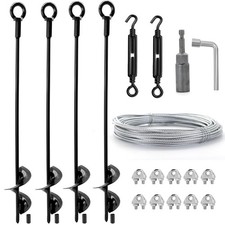 4 Pack 18" Ground Anchors Shed Anchor Kit, Swing Set Anchors Heavy Duty