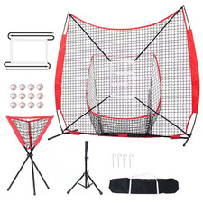 7 Ft. X 7 Ft. Baseball Softball Practice Net, Portable Baseball Training Net for