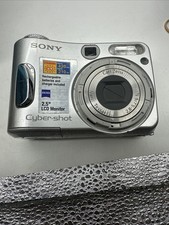 Sony Cyber Shot DSC S90 4.1MP Digital Camera 3x Zoom Silver Compact Tested