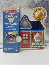 Melissa  Doug Jumbo Peg Puzzle  First Shapes  New 
