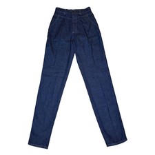 Vintage 90s Lee Blue Pinstripe Denim Jeans Size 8 Made in USA