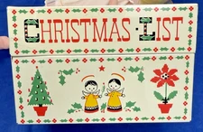1950s Stylecraft Metal Christmas List Box Original Cards AMAZING CONDITION