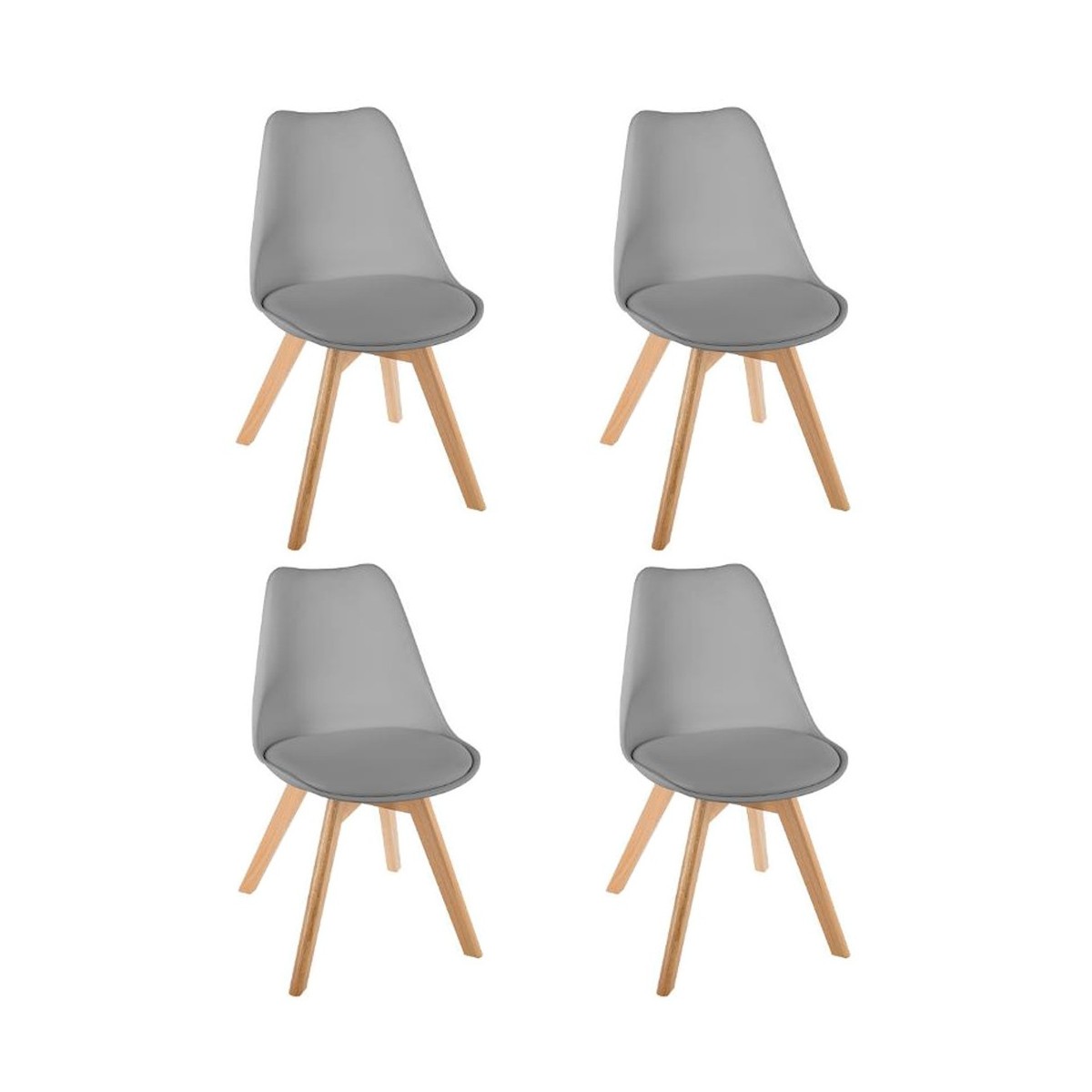 Chaises Baya gris clair autour de la table pour des repas conviviaux