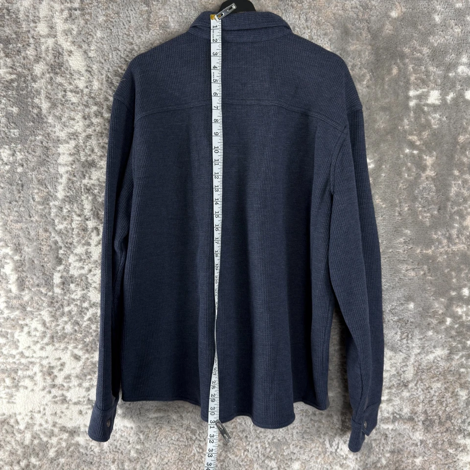 LL Bean Size XL Slightly Fitted Outdoor Fleece Lined Snap Button Shacket Navy - Image 3 of 4