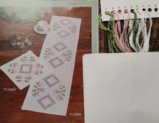 Sweden Kinna Textil Roses Hardanger Table Topper Kit 77-30567