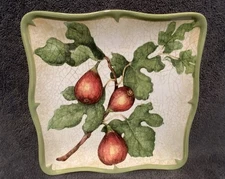 Certified International Fig Serving Plater 8.25” x 8.25” with Crackle Glaze