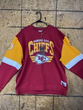 KANSAS CITY CHIEFS Men 2XL MITCHELL NESS Throwback NFL Pullover Sweater