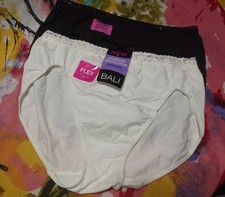 2 NEW BALI COMFORT REVOLUTION 2650 WH MICROFIBER LACE WAIST BRIEF PANTIES 3XL/10