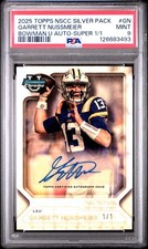 Marketplace image: GARRETT NUSSMEIER 2025  BOWMAN U NATIONAL SUPERFRACTOR ROOKIE AUTO SP 1/1 PSA 9