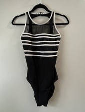 Vintage Antique Sirena Black/White One PIece Swimsuit NWT - Retail 76
