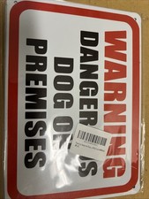 Aluminum Beware of Dog Sign 10x7 Inches Guard Dogs On Premises Warning