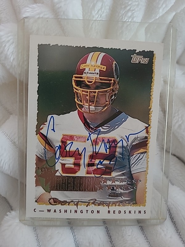 1995 Topps #237 Autographed Cory Raymer Trading Card Washington Redskins 