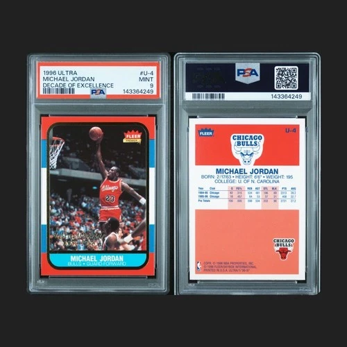 1996 Fleer Ultra Decade Of Excellence #U4 Michael Jordan HOF PSA 9 MINT