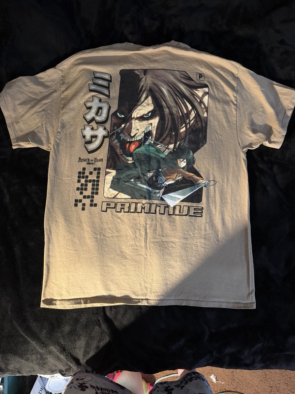 Primitive x Attack on Titan Mikasa Graphic Tee Cotton Crew Neck Short Sleeve XL