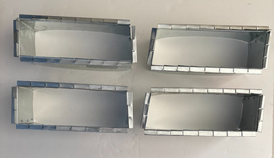 Lot of 4 -  Master Flow 3 1/4'' x 10'' Rectangular Stack Duct Starting Collar