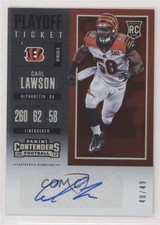 2017 Panini Contenders Rookie Playoff Ticket 40/49 Carl Lawson #134 Auto x5u