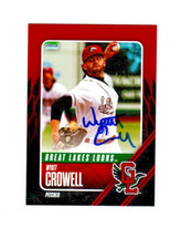 Wyatt Crowell 2025 Great Lakes Loons signed autograph baseball card Cumming GA d