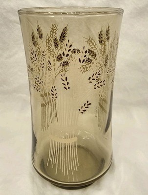 Vintage Franco Wheat Highball Glass Amber Tumbler Mid Century Barware Retro