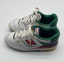 New Balance 550 White/Green/Navy/Red Low Top Leather Lace-Up Trainers UK 6