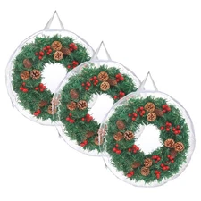 Kokone Wreath Storage Container 3 Pcs Clear Christamas Wreath Storage Organiz...