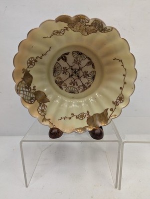Antique Meiji Era Shunko Seto Kiln? Porcelain Ribbed Bowl