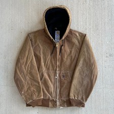 Carhartt J130 brown hooded work wear jacket