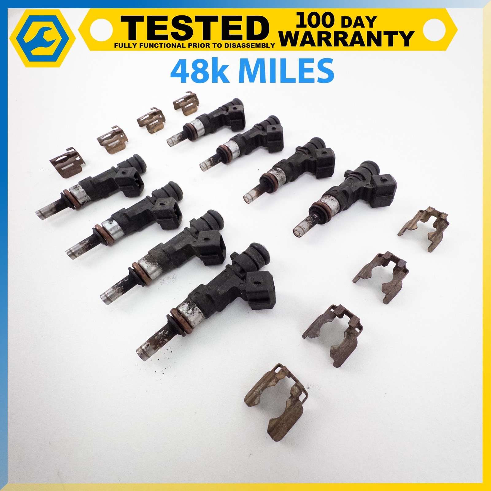 04-19 MASERATI GRANTURISMO QUATTROPORTE ENGINE MOTOR FUEL INJECTOR SET OF 8 OEM