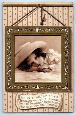 1917 Pretty Child Girl With Hat Embossed Sidney Ohio OH Antique Posted Postcard