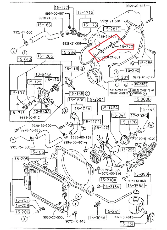 Tubo de derivación de refrigerante OEM para Mazda B2000 B2200 B2600 1986-1993 genuino Foto 2 de 2