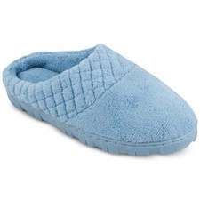 Women's Muk Luks Micro Chenille Clog Slippers - Blue - Large - NWT - FREE SHIP