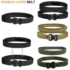 1.57" Tactical Belt Quick Release Metal Buckle 2 Layer Molle Combat Men's Belt