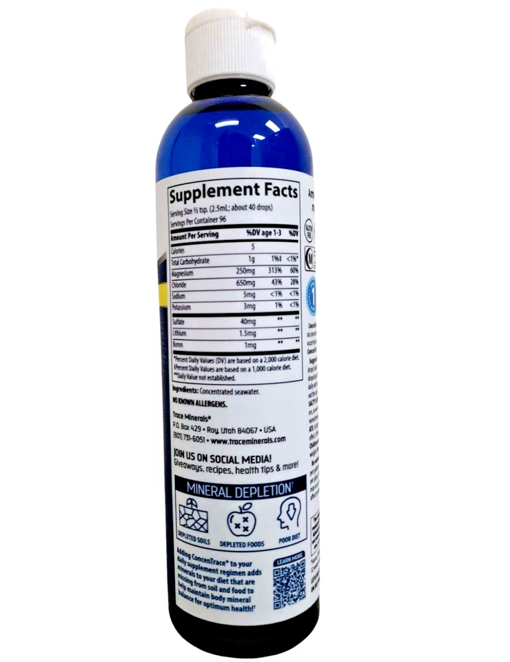 Gotas minerales Trace Mineral ConcenTrace 8 OZ Foto 2 de 4
