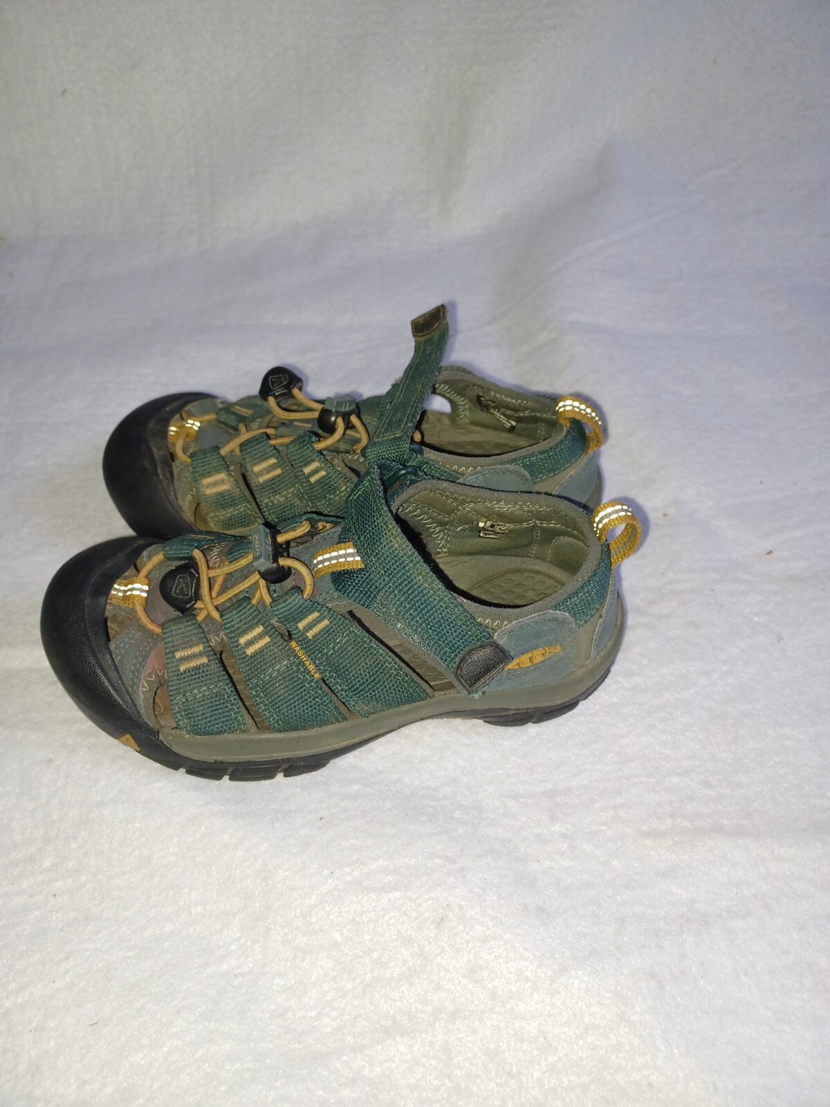 Sandali Keen grandi bambini taglia 1 US scarpe da trekking acqua unisex verde giallo Venezia H2
