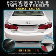 Trunk Trim Chrome Delete Kit For 2013-2015 Honda Accord Sedan - Glossy Matte Trunk Trim Chrome Delete Kit For 2013-2015 Honda Accord Sedan - Glossy Matte