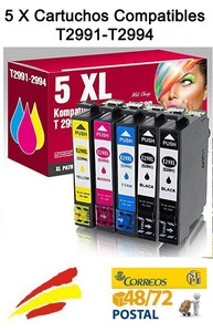 5 cartuchos de tinta non oem para Epson XP-235 XP-332 XP-335 XP-432 XP-435  29XL | eBay
