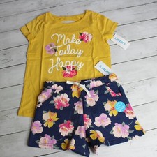 Carter's Girl's Top Shorts Set Size 4T Navy Floral Lot