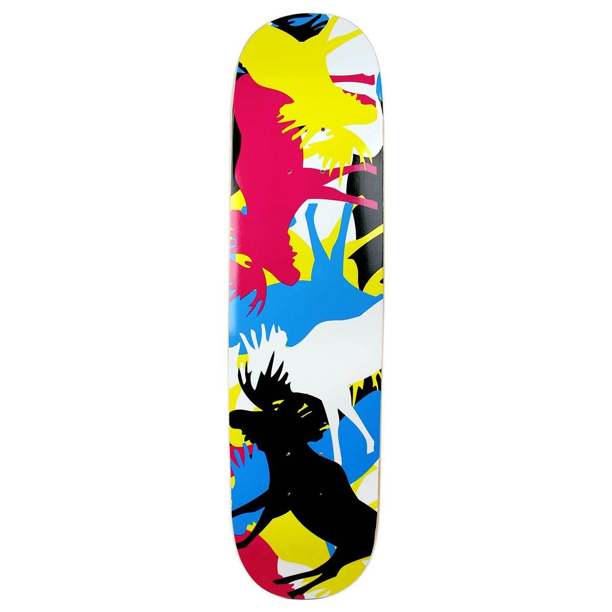 Moose Skateboard Completo Assemblaggio &ndash; Tavola Arancione Neon 8.25'' Con Ruote Argento/Bianco