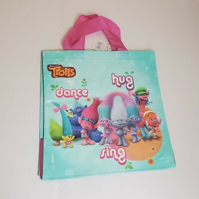 #ad Tesco Trolls Tote Bag Poppy Branch Cooper Biggie Creek Hug Dance Sing Pink New $24.99