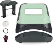 Gimify Heat Press 6.3"x3.4" Ceramic Plate, 3 Heat Levels Auto-Off Portable-Green