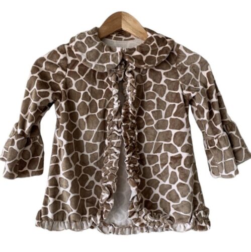 Girl's Lolly Wolly Doodle Jacket Top Soft Minky Material Giraffe Print Size 4T - Picture 1 of 7