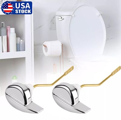 2× Easy Use Side Mount Toilet Flush Lever Handle Angle Universal Toilet Handle